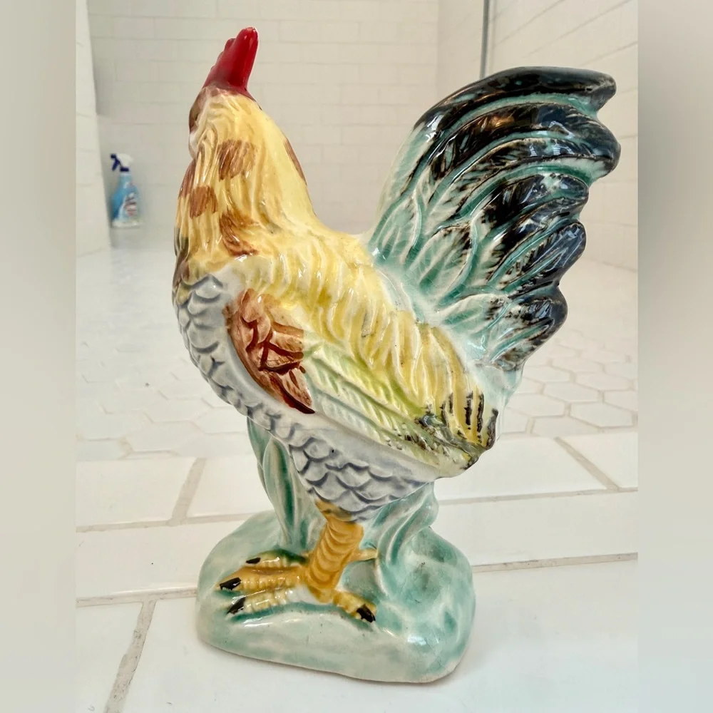 Vintage Enesco Ceramic Rooster Figurine 6